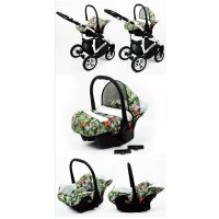 Lux4Kids barnvagn Jungle 3in1 megaset barnvagn bilbarnstol sportstol