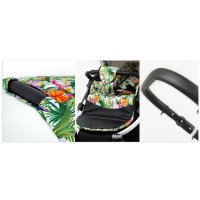 Lux4Kids pram Jungle 3in1 megaset stroller car seat baby seat sports seat Mint Parrots 2in1 without car seat