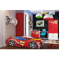 Lux4Kids Kinderbett Autobett Bett Schlafzimmer Spielbett mit Matratze Lattenrost