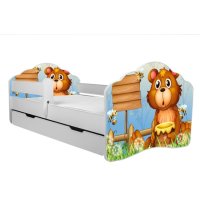 Angelbeds cot 22 motifs wood flex slatted frame foam mattress fall protection bed drawer 160 X 80