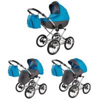 Retro Meriva barnvagn från Lux4Kids Grey blue 05 2in1 utan bilbarnstol