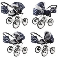 Retro Meriva pram by Lux4Kids Grey blue 05 2in1 without baby seat