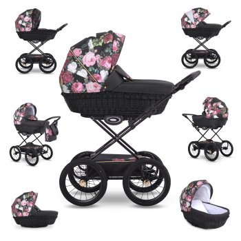 Retro barnvagnsväska korg med blomstermönster trädgård av Liux4Kids