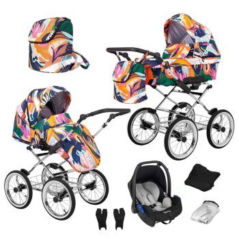 Retro pram Romantic Exclusive by ChillyKids Tropic ROM-01 2in1 without baby seat