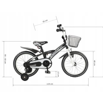 Barncykel BMX 16 tum Med träningshjul och stödbåge Lär dig cykla utan rädsla av Lux4Kids