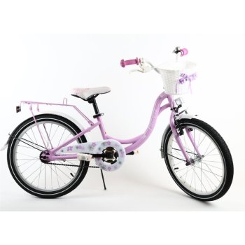 Bicicletta per bambini da 6 anni Ragazze Basket Backpedal Brake Flowers 20 pollici di Lux4Kids