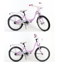 Bicicleta infantil de 6 años Girls Basket Backpedal Brake Flowers 20 inch by Lux4Kids