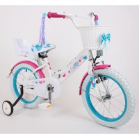 Kinderfiets vanaf 4 jaar trainingswielen mand16 inch fiets Lily by Lux4Kids