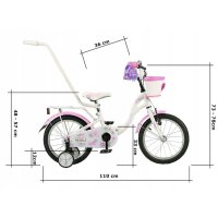 Kinderfiets vanaf 4 jaar trainingswielen mand16 inch fiets Lily by Lux4Kids