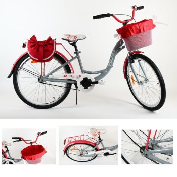 Girls bike 24 inch 3 speed Shimano Nexus coaster brake Flowers by Lux4Kids