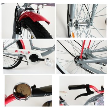Bicicleta de niña 24 pulgadas 3 velocidades Shimano Nexus coaster brake Flowers by Lux4Kids
