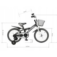 Barncykel BMX 16 tum Med träningshjul och stödbåge Lär dig cykla utan rädsla av Lux4Kids Black Green 05