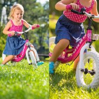 Bicicleta de carrera para niños y niñas de 12 pulgadas a partir de 2 años con freno por Lux4Kids  Green
