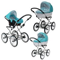 Retro Pram Buggy Infant Car Seat and Isofix Optional Caramelos Set by Lux4Kids