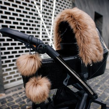 Kinderwagen Halsband en Pompom Faux Fur Premium Set van Lux4Kids