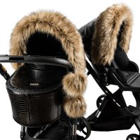 Pram Collar and Pompom Faux Fur Premium Set by Lux4Kids