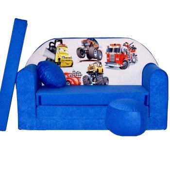 Kindersofa Klappbar mit Bettfunktion MAXX by Lux4Kids Royal Cars 06
