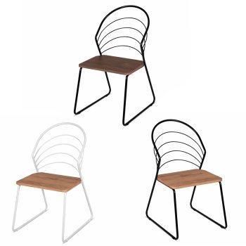 Matstol Köksstol stål/trädekor 3 färger att välja mellan 120 kg belastningskapacitet