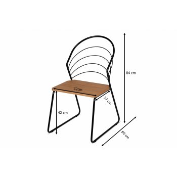 Chaise de salle à manger Chaise de cuisine acier / décor bois 3 couleurs au choix 120 Kg de charge