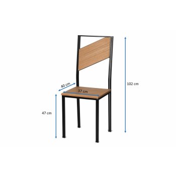 Silla de comedor silla de cocina silla acero/ madera maciza diseño sólido hasta 120 kg